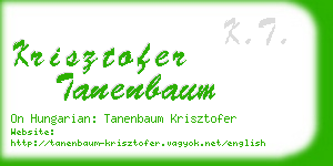krisztofer tanenbaum business card